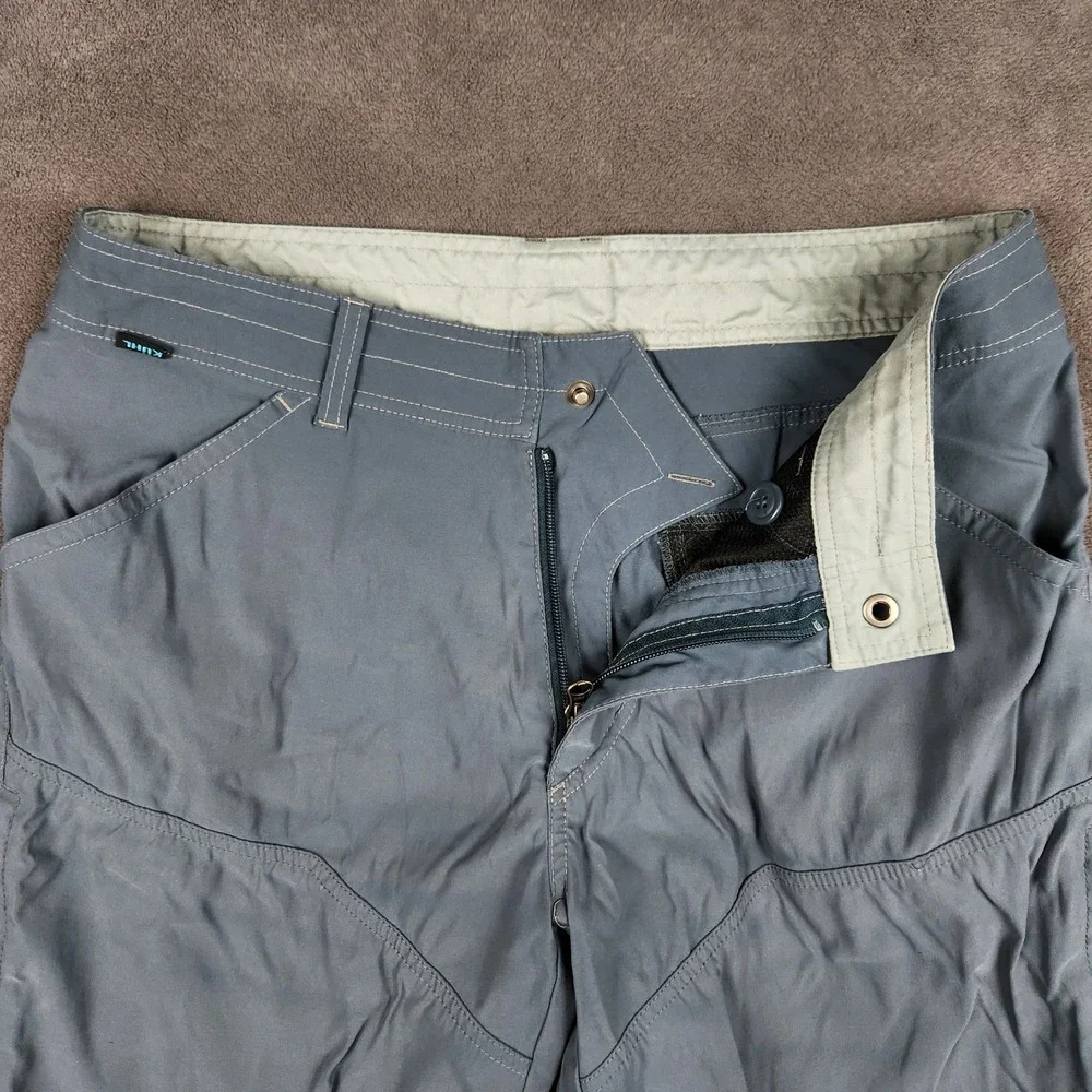 KUHL Renegade‎ Shorts Mens 34 Charcoal Blue Tech Utility Cargo Hiking Outdoor